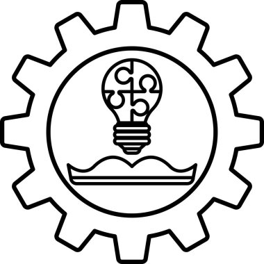 Üzerinde yapboz parçası olan bir ampulün siyah beyaz görüntüsü. Yapboz parçası bir kitabın üstünde. Yaratıcılık ve problem çözme kavramı