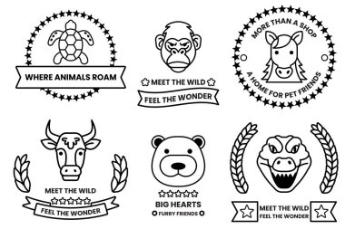 Çizim tarzında çeşitli hayvanlar kavramının bir çizimi