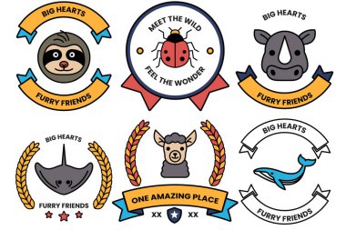 Çizim tarzında çeşitli hayvanlar kavramının bir çizimi