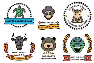 Çizim tarzında çeşitli hayvanlar kavramının bir çizimi