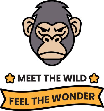 Suratı asık bir goril karikatürü ve 