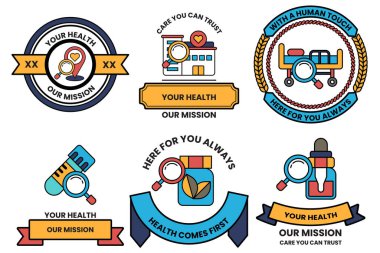 Ortasında büyüteç olan bir dizi sağlık kartı.