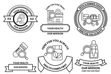 Ortasında büyüteç olan bir dizi sağlık kartı.
