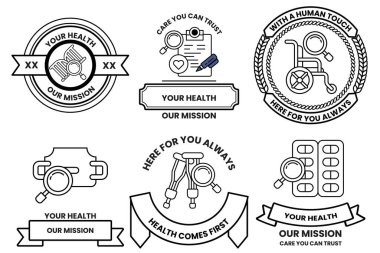 Ortasında büyüteç olan bir dizi sağlık kartı.