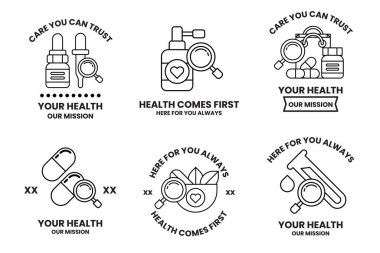 Ortasında büyüteç olan bir dizi sağlık kartı.