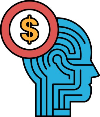 Kafanın üstüne bir dolar işareti konur. Dolar işareti bir daire ile çevrilidir. Başı da bir daire ile çevrili.