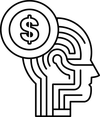 Kafanın üstüne bir dolar işareti konur. Dolar işareti bir daire ile çevrilidir. Başı da bir daire ile çevrili.