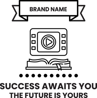 Kapağında video oynatıcı olan bir kitabın beyaz ve siyah görüntüsü. Metin diyor ki: 