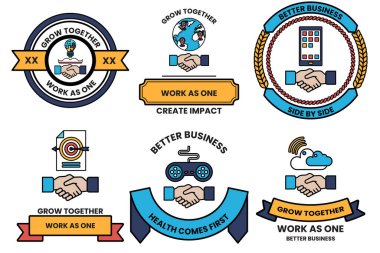 Üzerinde el sıkışma sembolü olan kartvizitler ve üzerinde büyümeye hazır kelimeler.