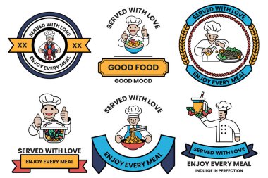 Görüntü, restoranlar için altı farklı görüntünün bir koleksiyonu.