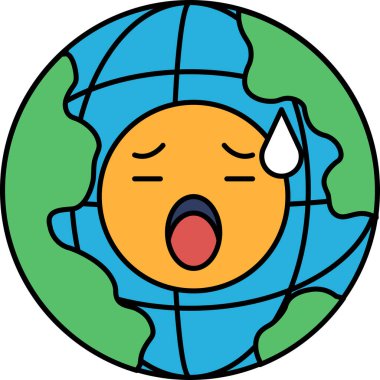 Üzerinde insan olan siyah beyaz bir küre çizimi. Kişi ağlıyor ve dünya suyla kaplı.