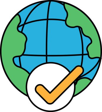 Üzerinde işaret olan bir küre. Küre bir daire ile çevrilidir. Dünya siyah ve beyaz.