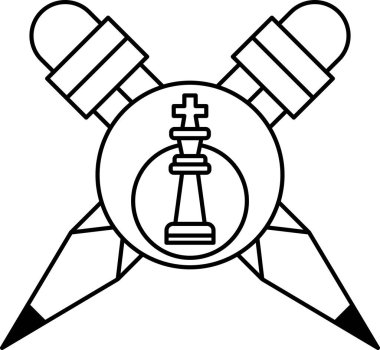 Üzerinde haç olan bir satranç taşının siyah beyaz görüntüsü. Bu resim üzerinde haç olan bir çift kurşun kalemin resmi.