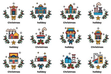 Bina konsepti ve sanat tarzında bir Noel tatili.