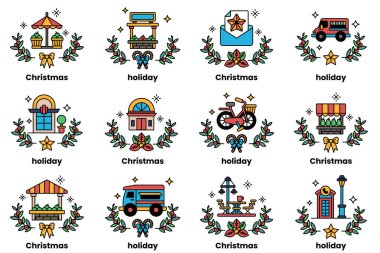 Bina konsepti ve sanat tarzında bir Noel tatili.