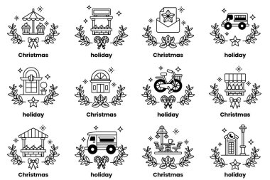 Bina konsepti ve sanat tarzında bir Noel tatili.