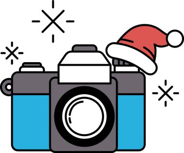 Üzerinde şapkası olan bir kamera. Kamera siyah beyaz.