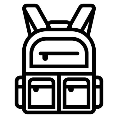 İzole Sırt Çantası Özet Simgesi