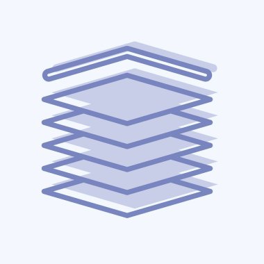 Simge Çoklu Katmanları. Makine Öğrenme sembolüyle ilgili. İki ton stili. Basit dizayn edilebilir. Basit bir çizim. Basit vektör simgeleri