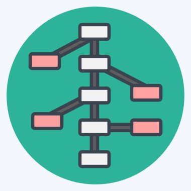 Simge Karar Ağaçları. Makine Öğrenme sembolüyle ilgili. renk arkadaşı stili. Basit dizayn edilebilir. Basit bir çizim. Basit vektör simgeleri