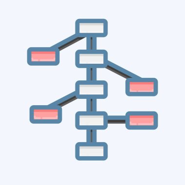 Simge Karar Ağaçları. Makine Öğrenme sembolüyle ilgili. Karalama stili. Basit dizayn edilebilir. Basit bir çizim. Basit vektör simgeleri