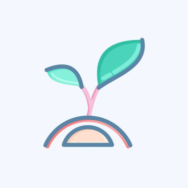 Flora sembolüyle ilişkili Icon Tesisi 3. Karalama stili. Basit bir çizim. Bitki. Meşe ağacı. Yaprak. gül