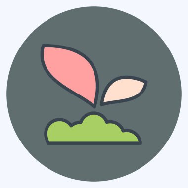 Icon Sprout 2, Flora sembolüyle bağlantılı. renk arkadaşı stili. Basit bir çizim. Bitki. Meşe ağacı. Yaprak. gül