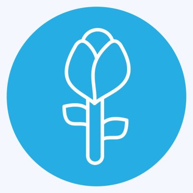 Flora sembolüyle ilişkili Icon Rose 2. Mavi gözlü. Basit bir çizim. Bitki. Meşe ağacı. Yaprak. gül