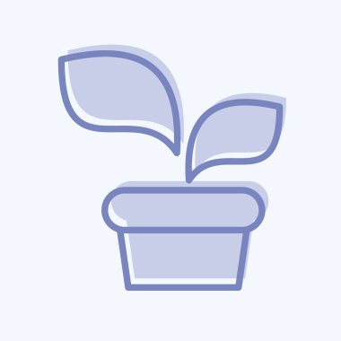 Simge Tesisi. Flora sembolüyle ilgili. İki ton stili. Basit bir çizim. Bitki. Meşe ağacı. Yaprak. gül