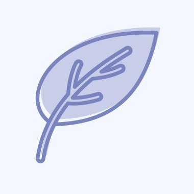 Simge Yaprağı. Flora sembolüyle ilgili. İki ton stili. Basit bir çizim. Bitki. Meşe ağacı. Yaprak. gül