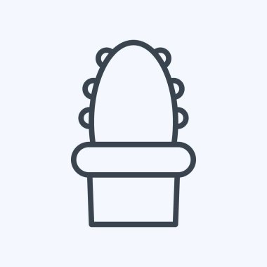 Icon Kaktüsü. Flora sembolüyle ilgili. Sıra tarzı. Basit bir çizim. Bitki. Meşe ağacı. Yaprak. gül