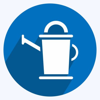 Simge Sulama Kutusu. Flora sembolüyle ilgili. Uzun gölge tarzı. Basit bir çizim. Bitki. Meşe ağacı. Yaprak. gül