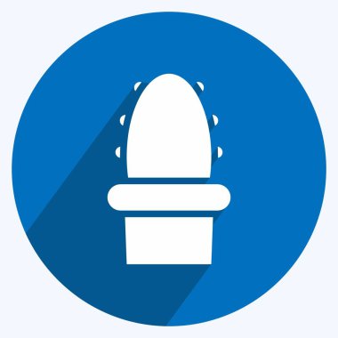 Icon Kaktüsü. Flora sembolüyle ilgili. Uzun gölge tarzı. Basit bir çizim. Bitki. Meşe ağacı. Yaprak. gül