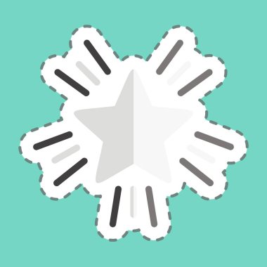 Çıkartma çizgisi Noel Yıldızlarını kesti. Yıldızların sembolüyle ilgili. Basit dizayn edilebilir. Basit bir çizim. Basit vektör simgeleri