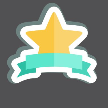 Çıkartma hattı Ödül Yıldızı 'nı kesti. Yıldızların sembolüyle ilgili. Basit dizayn edilebilir. Basit bir çizim. Basit vektör simgeleri