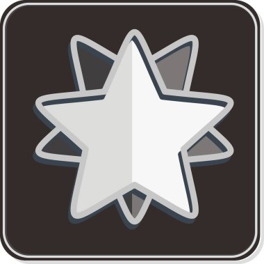 Simge 10 noktalı yıldızlar. Yıldızların sembolüyle ilgili. Parlak stil. Basit dizayn edilebilir. Basit bir çizim. Basit vektör simgeleri