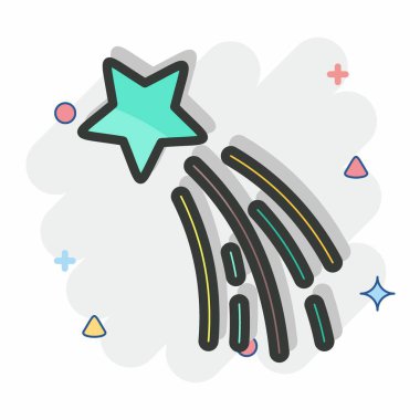 Icon Star Beytüllahim. Yıldızların sembolüyle ilgili. Çizgi roman tarzı. Basit dizayn edilebilir. Basit bir çizim. Basit vektör simgeleri