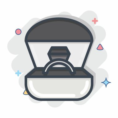 Simge halkası. Sevgililer Günü sembolüyle ilgili. Çizgi roman tarzı. Basit dizayn edilebilir. Basit resimleme