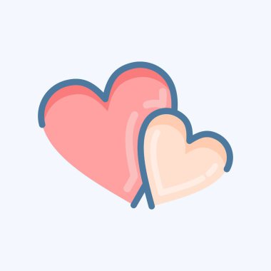 Simge aşkı. Sevgililer Günü sembolüyle ilgili. Karalama stili. Basit dizayn edilebilir. Basit resimleme