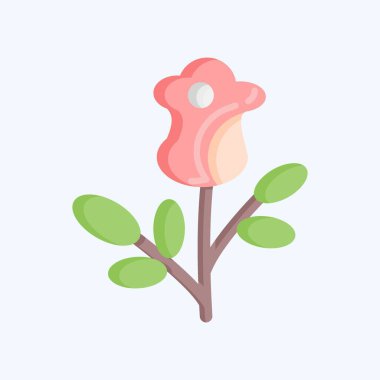 Simge Gülü. Sevgililer Günü sembolüyle ilgili. Düz stil. Basit dizayn edilebilir. Basit resimleme