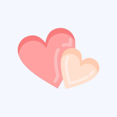 Simge aşkı. Sevgililer Günü sembolüyle ilgili. Düz stil. Basit dizayn edilebilir. Basit resimleme