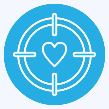 Simge Hedefi. Sevgililer Günü sembolüyle ilgili. Mavi gözlü. Basit dizayn edilebilir. Basit resimleme