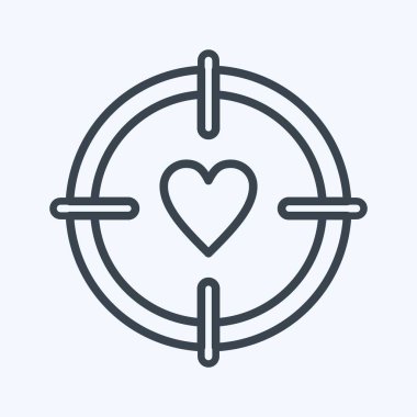 Simge Hedefi. Sevgililer Günü sembolüyle ilgili. Sıra tarzı. Basit dizayn edilebilir. Basit resimleme