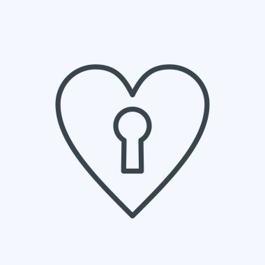 Simge Kilidi Kalbi. Sevgililer Günü sembolüyle ilgili. Sıra tarzı. Basit dizayn edilebilir. Basit resimleme