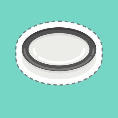 Çıkartma hattı Lens Süzgecini kesti. Fotoğrafçılık sembolüyle ilgili. Basit dizayn edilebilir. Basit resimleme