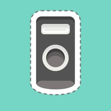 Çıkartma hattı Kamera Uzaktan Kontrolü kesti. Fotoğrafçılık sembolüyle ilgili. Basit dizayn edilebilir. Basit resimleme