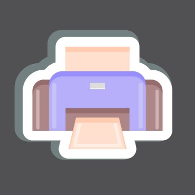 Çıkartma çizgisi Fotoğraf Yazıcısını kesti. Fotoğrafçılık sembolüyle ilgili. Basit dizayn edilebilir. Basit resimleme