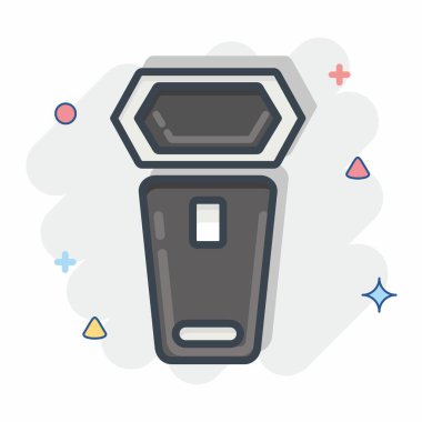 Kamera Aydınlatma Simgesi. Fotoğrafçılık sembolüyle ilgili. Çizgi roman tarzı. Basit dizayn edilebilir. Basit resimleme