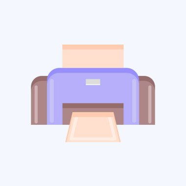 Simge Fotoğrafı Yazıcısı. Fotoğrafçılık sembolüyle ilgili. Düz stil. Basit dizayn edilebilir. Basit resimleme