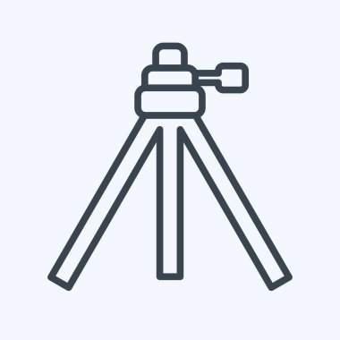 Simge tripodu. Fotoğrafçılık sembolüyle ilgili. Sıra tarzı. Basit dizayn edilebilir. Basit resimleme